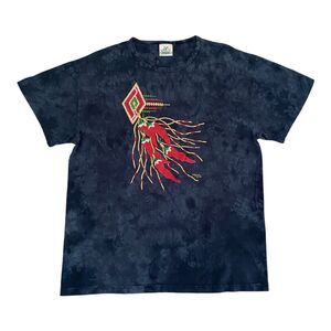 Vintage Lynee Apparel T Shirt Size Large Red‎ Chili Peppers Native Tie Dye U.S.A